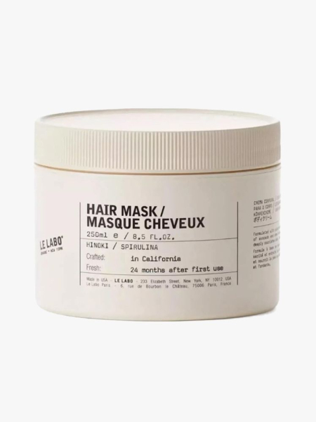 Le Labo Hair Mas in branded tub component on a light gray background